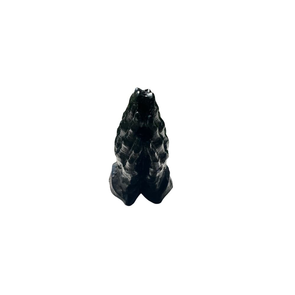 Vintage PRAYING HANDS Handcrafted From COAL 4”-